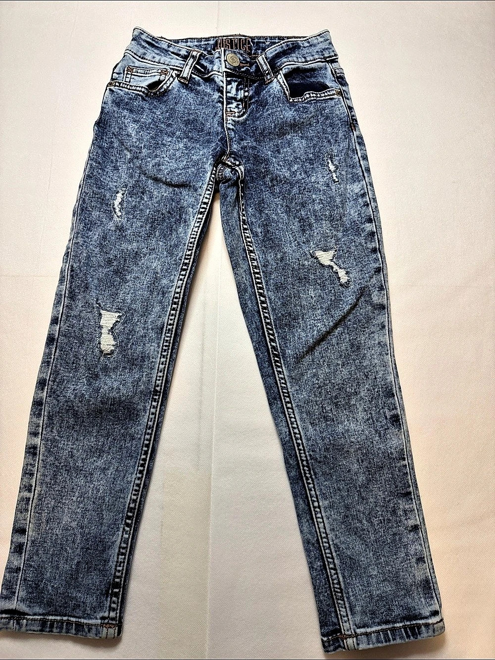Justice Girlfriend Distressed Blue Jeans Girls 7